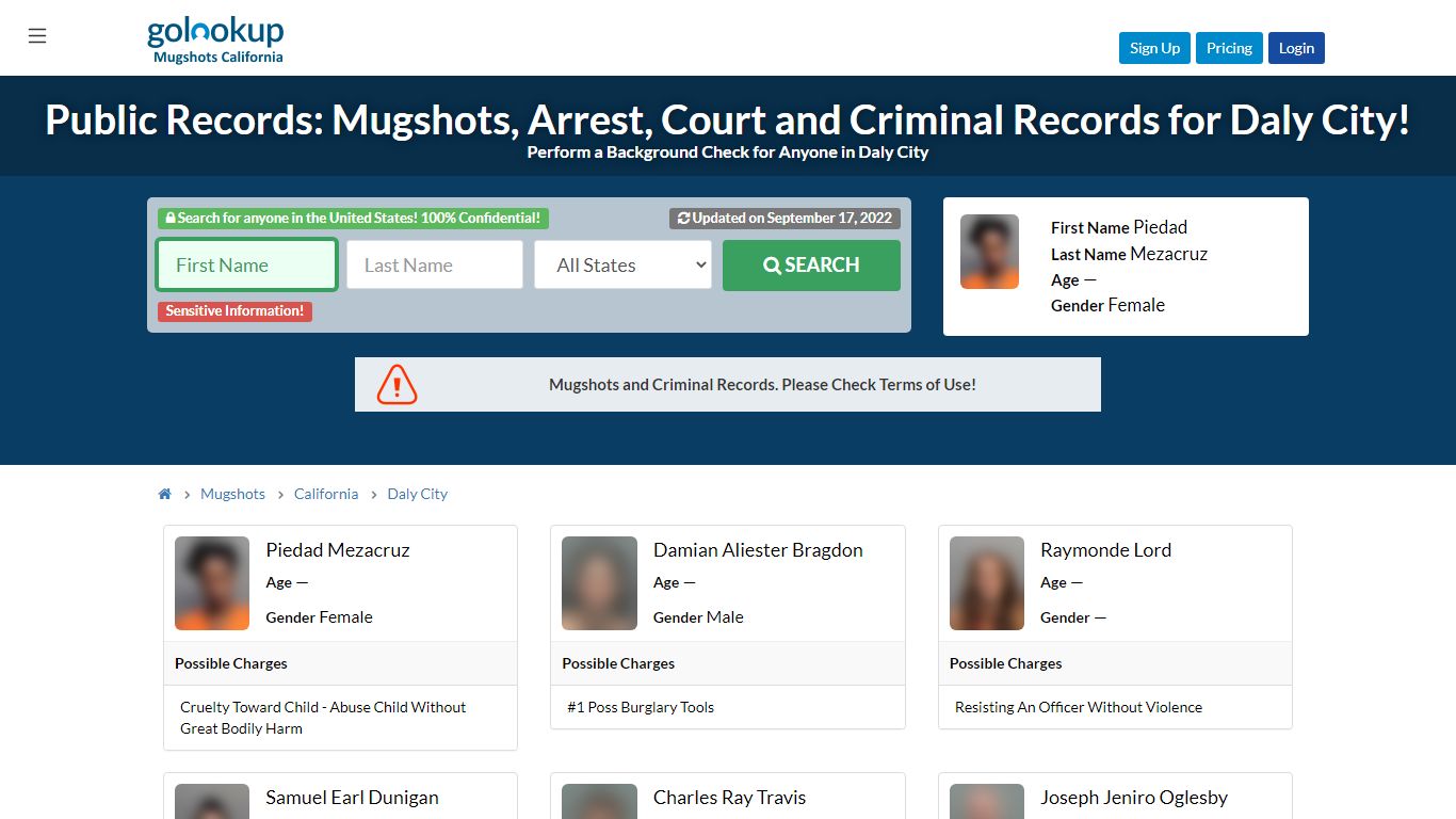 Mugshots Daly City, Arrest Records Daly City - golookup.com