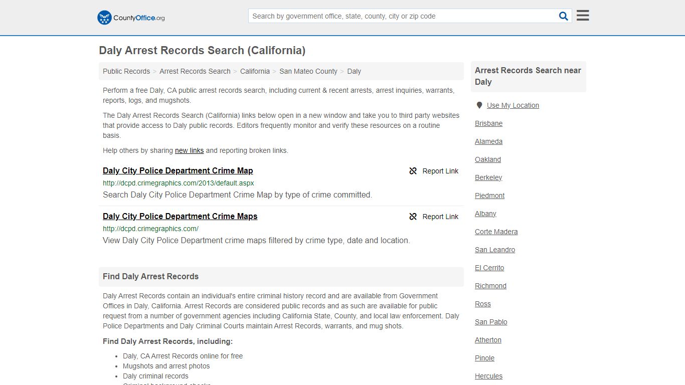 Arrest Records Search - Daly, CA (Arrests & Mugshots)